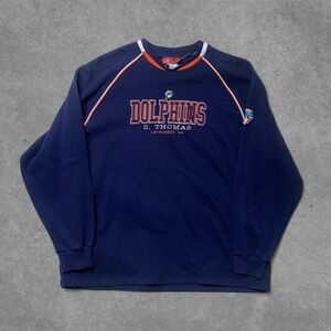 Vintage Zach Thomas Miami Dolphins NFL Players Embroidered Sweatshirt
